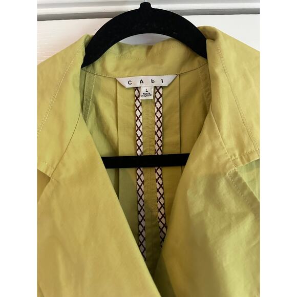 CAbi Chartreuse Yellow Trench Style Shirt Dress Size Large - Picture 5 of 8